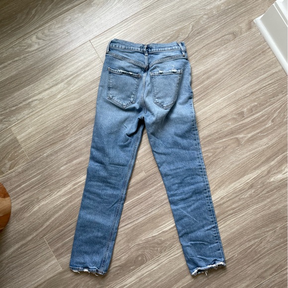 AGOLDE Women’s Riley Crop High Waist Fly Button Denim Jeans Sz 24 EUC - Picture 12 of 13